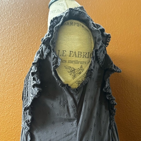 Wrap London Gray Broderie Anglaise Sleeveless Cotton Dress Size 8 EUC! - Picture 5 of 9